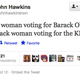 Illustration for article titled Official Romney Blogger Says A White Woman Voting for Obama Is Like a Black Woman Voting For the KKK